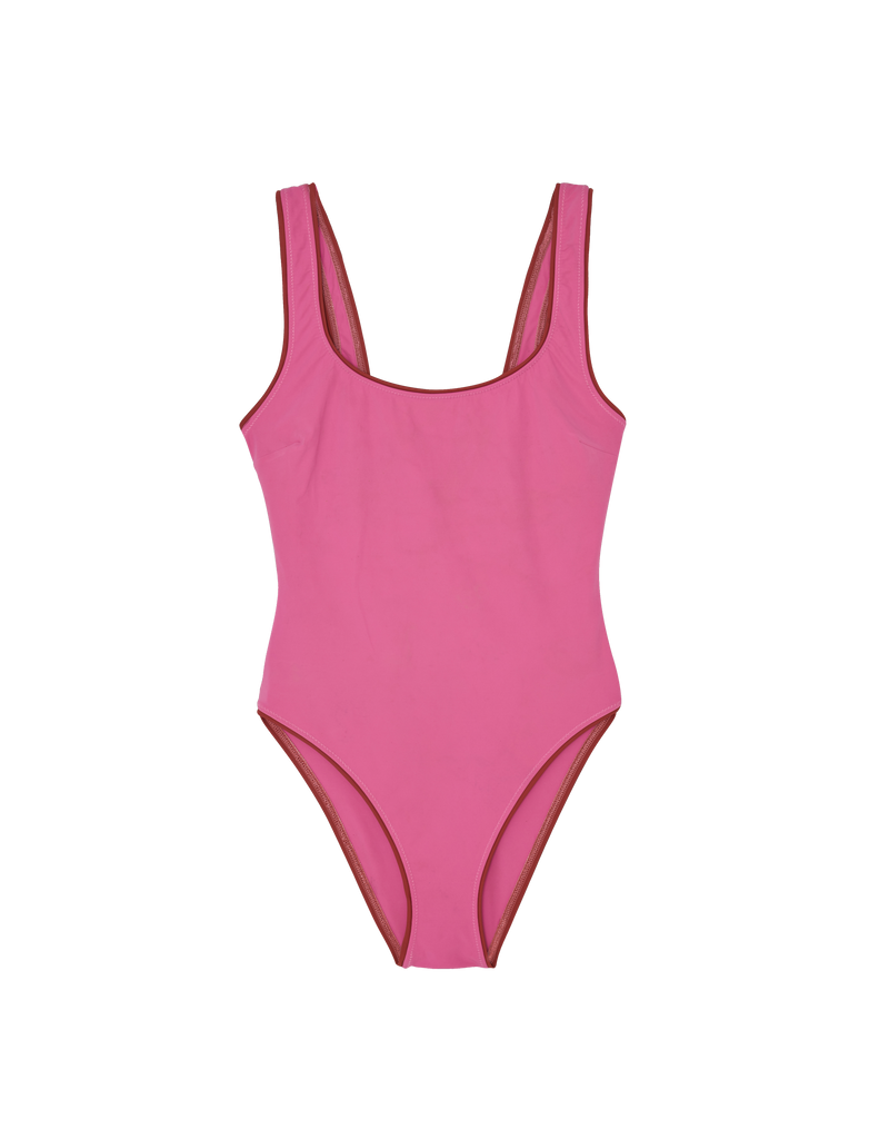 Flat of pink one piece suit